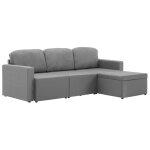 Vidaxl canapé - lit modulaire 3 places gris clair tissu Vidaxl canapé - lit modulaire 3 places gris clair tissu