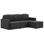 Vidaxl canapé - lit modulaire 3 places gris foncé tissu Vidaxl canapé - lit modulaire 3 places gris foncé tissu