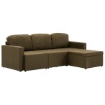 Vidaxl canapé - lit modulaire 3 places marron tissu Vidaxl canapé - lit modulaire 3 places marron tissu