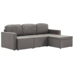 Vidaxl canapé - lit modulaire 3 places taupe tissu Vidaxl canapé - lit modulaire 3 places taupe tissu