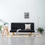 Vidaxl canap - lit similicuir noir