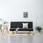 Vidaxl canap - lit tissu gris fonc