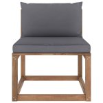 Vidaxl canap de milieu palette de jardin avec coussins anthracite