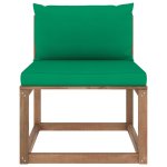 Vidaxl canap de milieu palette de jardin avec coussins vert