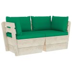 Vidaxl canap� palette � 2 places de jardin avec coussins bois d'�pic�a
