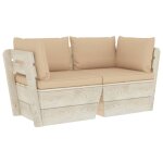 Vidaxl canap� palette � 2 places de jardin avec coussins bois d'�pic�a