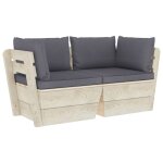 Vidaxl canap palette  2 places de jardin avec coussins bois d'pica