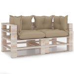 Vidaxl canap palette  2 places de jardin avec coussins bois de pin