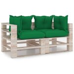 Vidaxl canap palette  2 places de jardin avec coussins bois de pin