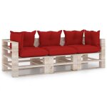 Vidaxl canap palette  3 places de jardin avec coussins bois de pin
