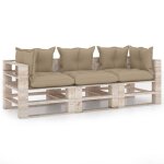 Vidaxl canap palette  3 places de jardin avec coussins bois de pin