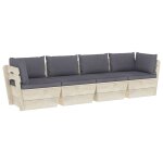 Vidaxl canap palette  4 places de jardin avec coussins bois d'pica