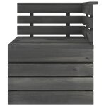 Vidaxl canap palette d'angle de jardin bois de pin massif gris fonc