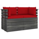 Vidaxl canap palette de jardin 2 places avec coussins bois de pin