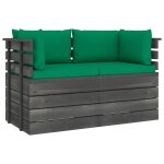 Vidaxl canap palette de jardin 2 places avec coussins bois de pin