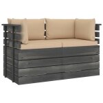 Vidaxl canap palette de jardin 2 places avec coussins bois de pin