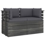 Vidaxl canap palette de jardin 2 places avec coussins bois de pin
