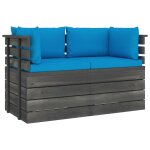 Vidaxl canap palette de jardin 2 places avec coussins bois de pin