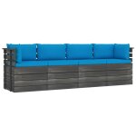 Vidaxl canap palette de jardin 4 places avec coussins bois de pin