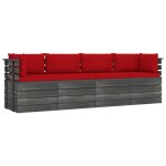 Vidaxl canap palette de jardin 4 places avec coussins bois de pin