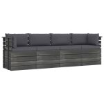 Vidaxl canap palette de jardin 4 places avec coussins bois de pin