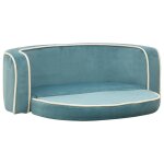Vidaxl canap pliable pour chien turquoise 73x67x26 cm coussin lavable