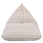 Vidaxl canap� pouf marron clair tissu patchwork