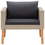 Vidaxl canapé simple de jardin avec coussins résine tressée beige Vidaxl canapé simple de jardin avec coussins résine tressée beige