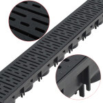 Vidaxl caniveau de drainage 4 pcs plastique 4 m