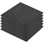 Vidaxl carreau de protection anti - chute 6pcs caoutchouc 50x50x3cm noir