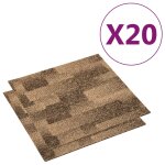 Vidaxl carreaux de tapis de sol 20 pcs 5 m marron