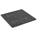 Vidaxl carreau de terrasse 11 pcs wpc 30 x 30 cm 1 m� noir