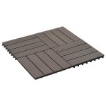 Vidaxl carreaux de terrasse 22 pcs 30 x 30 cm 2 m wpc marron fonc