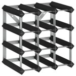 Vidaxl casier  bouteilles pour 12 bouteilles noir bois de pin solide