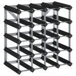 Vidaxl casier  bouteilles pour 20 bouteilles noir bois de pin solide
