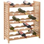 Vidaxl casier  bouteilles pour 25 bouteilles bois de noyer 63x25x73cm