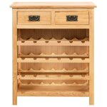 Vidaxl casier  bouteilles 72 x 32 x 90 cm bois de chne massif
