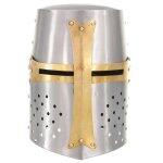 Vidaxl casque de chevalier crois antique pour gn argent acier