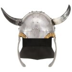 Vidaxl casque de viking pour gn argent acier