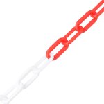 Vidaxl cha�ne d'avertissement rouge et blanc 30 m �8 mm plastique