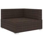 Vidaxl chaise d'angle 1 pc et coussins résine tressée marron Vidaxl chaise d'angle 1 pc et coussins résine tressée marron