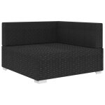Vidaxl chaise d'angle 1 pc et coussins résine tressée noir Vidaxl chaise d'angle 1 pc et coussins résine tressée noir