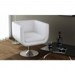 Vidaxl chaises de bar 2 pcs blanc similicuir