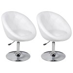 Vidaxl chaises de bar 2 pcs blanc similicuir