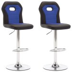 Vidaxl chaises de bar 2 pcs bleu similicuir