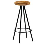 Vidaxl chaises de bar 2 pcs bois de manguier solide