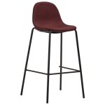 Vidaxl chaises de bar 2 pcs bordeaux tissu
