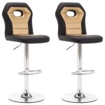 Vidaxl chaises de bar 2 pcs dor similicuir
