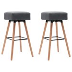 Vidaxl chaises de bar 2 pcs gris clair tissu