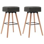 Vidaxl chaises de bar 2 pcs gris fonc tissu